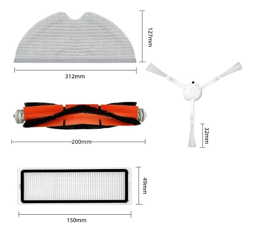 Kir Filtros Aspirador Robô Xiaomi Vacuum S10 S12 Mop 2s 3c