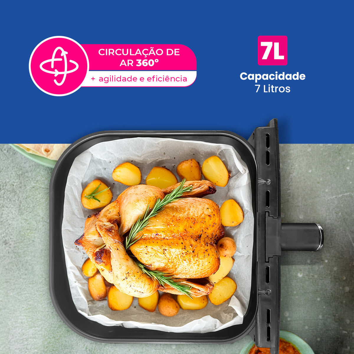 Air Fryer Telefunken Air Pro 7 Fritadeira Sem Óleo 7l 1700w