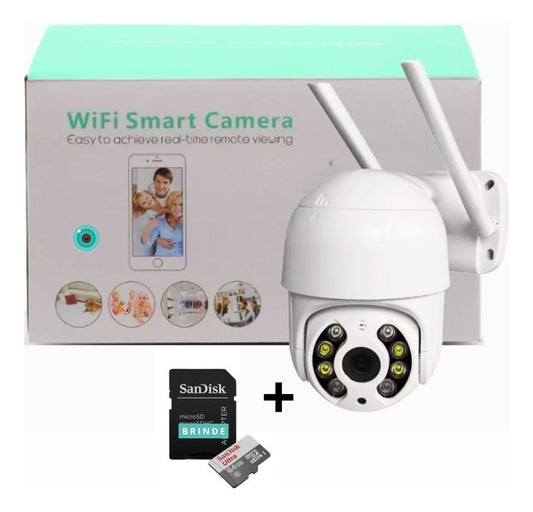 Câmera Ip Wifi Icsee + Brinde Cartão De Memória Sd 64gb De