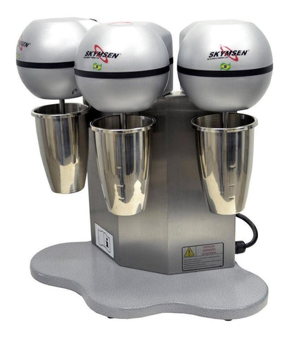 Batedor De Milkshake E Açaí Triplo Skymsen Aço Inox Bms-3-n Frequência 50 Hz x 60 Hz 220V