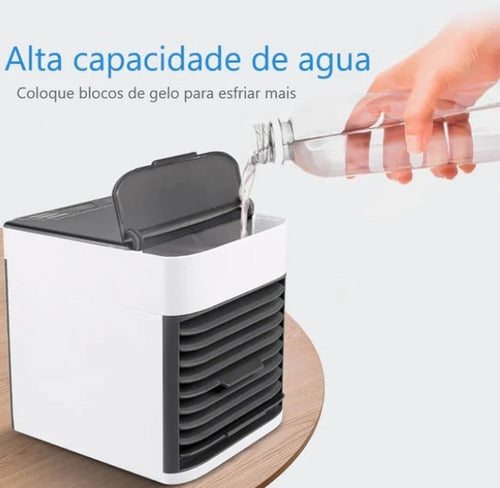 Mini Ar Condicionado Portátil 3 Velocidades Climatizador 12v Cor Branco