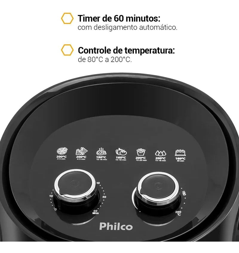 Fritadeira Air Fry Philco PFR15 Gourmet Black Preto