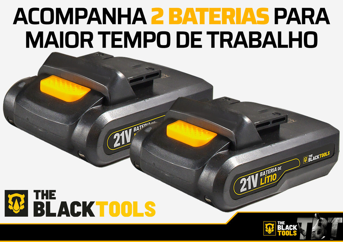 Parafusadeira Furadeira 21v 2 Baterias Profissional Bivolt