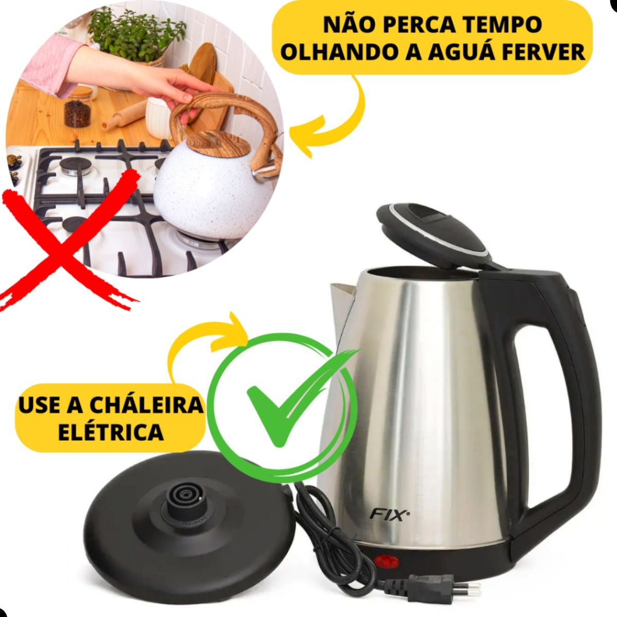 Chaleira Elétrica Inox Desligamento Automatico 110v Ou 220v