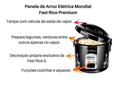 Panela De Arroz Fast Rice 5 Premium Npe-08-5x Mondial Frequência 60HZ 110V