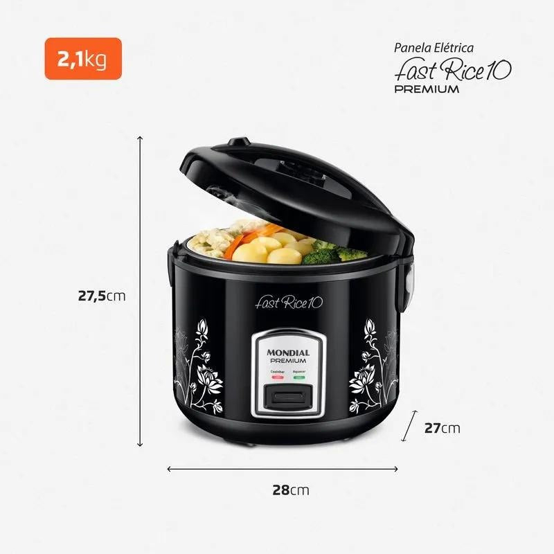 Panela Elétrica De Arroz 700w Pe-44 Preto Mondial 110v