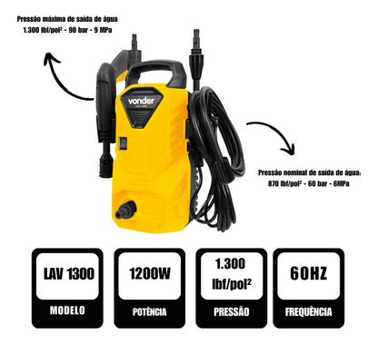 Lavadora De Alta Pressão Lav1300 1.300psi 127v/220v - Vonder