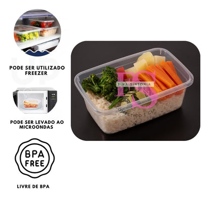 15 Potes 1000ml Transparentes Bpa Free Organizador