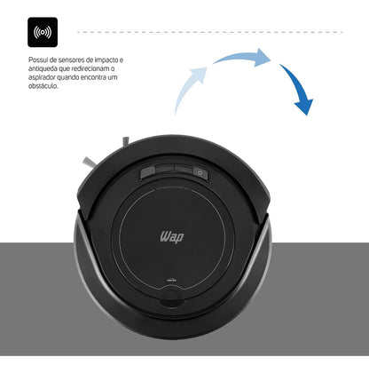 Robô aspirador Robot W90 varre aspira e passa pano 30w Wap cor preto 110V/220V