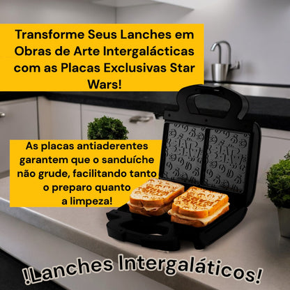 Sanduicheira Grill Disney Mallory Star Wars Empire Plates Cor Preto 220V