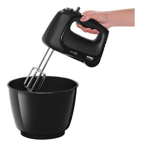 Batedeira Arno Mini Chef Portátil 400w Preto 110V