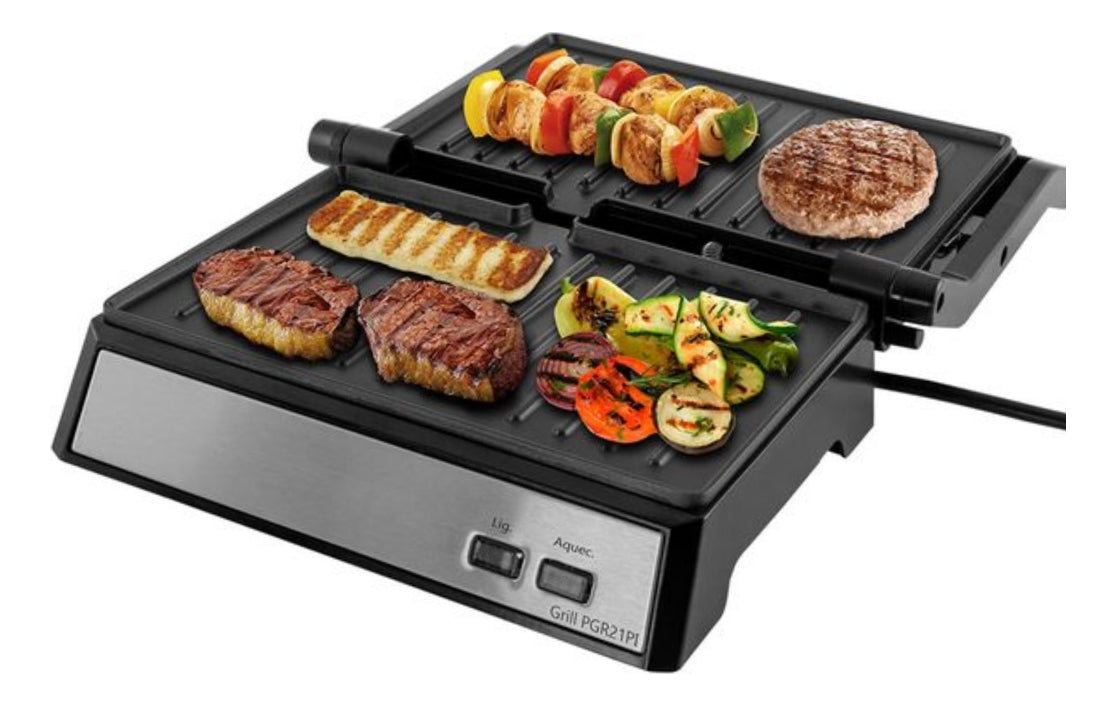 Grill E Sanduicheira PGR21PI Maxx Clean 1000W Cinza Philco 110V