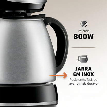 Cafeteira Mondial Dolce Arome 800w Inox 220v C-37-ji-30x Cor Preto/Inox