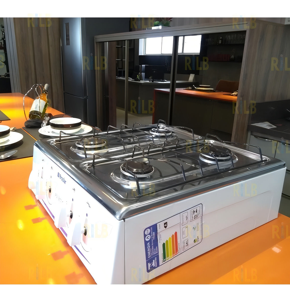 Fogão cooktop gás Braslar Asiático Jr 4 bocas branco