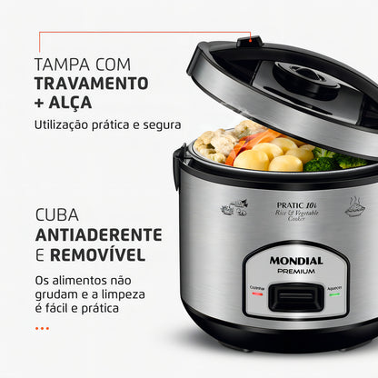 Panela De Arroz Elétrica Pratic Rice 10 Pe-42 Mondial 110v