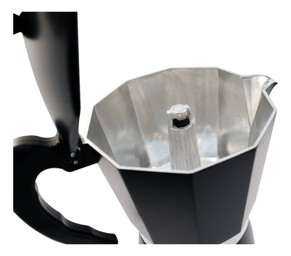 Máquina Café Manual Preta Italiana 450 Ml Cafeteira Alumínio