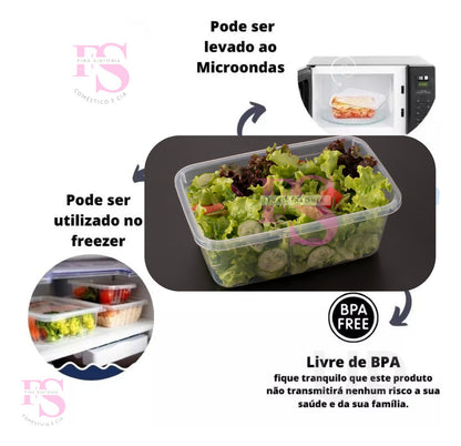 15 Potes 1000ml Transparentes Bpa Free Organizador