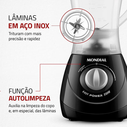 Liquidificador Easy Power Mondial Preto 550W L-550-B