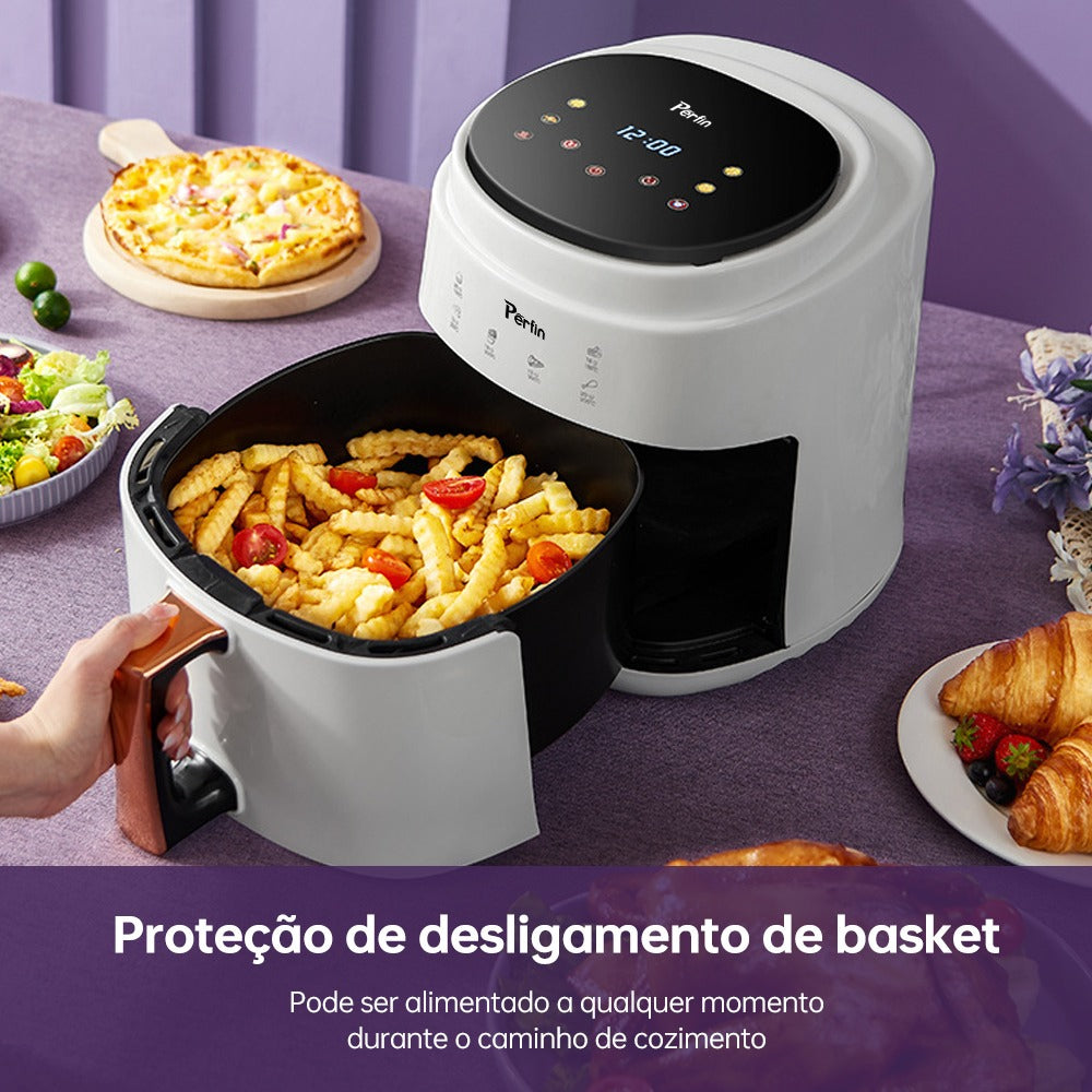 Fritadeira Sem Óleo Air Fryer Touch Digital  8l 1400w Branco