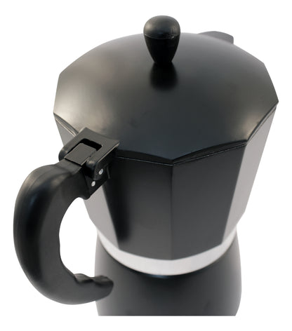 Máquina Café Manual Preta Italiana 450 Ml Cafeteira Alumínio