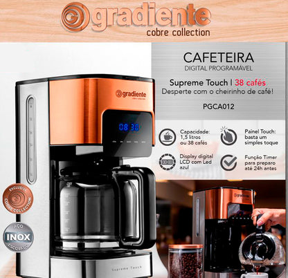 Cafeteira Digital Touch Gradiente 800w E Pipoqueira Oz 127v