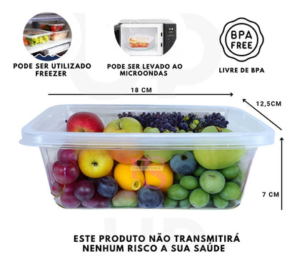 Kit 12 Potes 1 L Transparentes Bpa Free Marmita Organizador