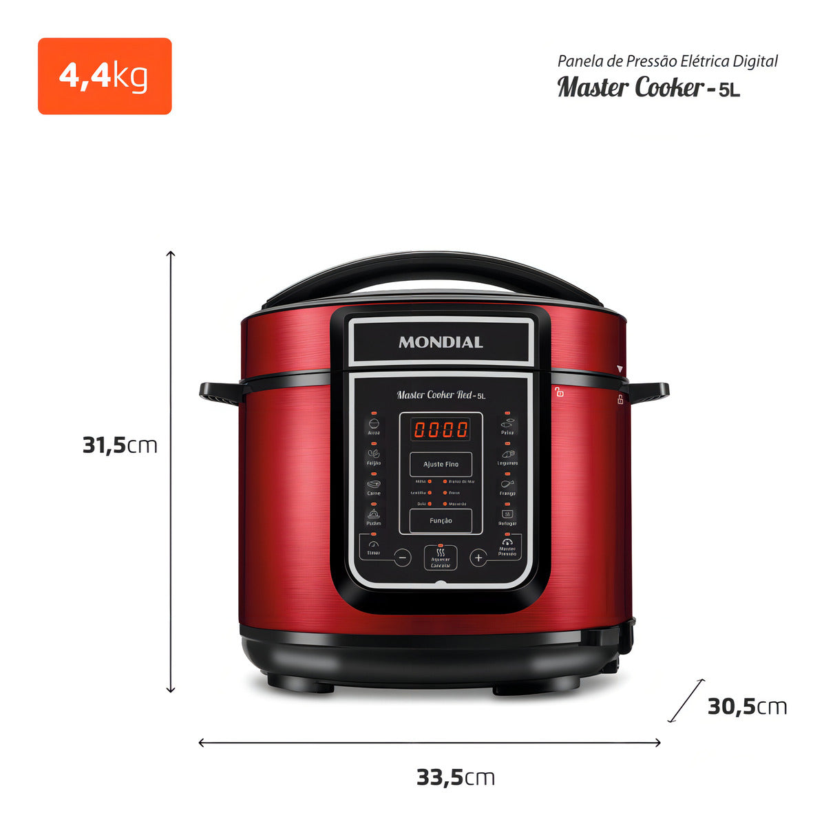 Panela De Pressão Elétrica Master Cooker Pe39 Mondial 127v