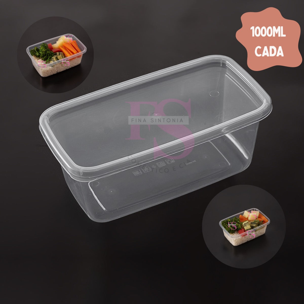 15 Potes 1000ml Transparentes Bpa Free Organizador