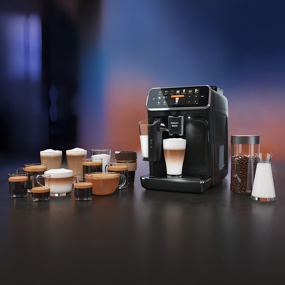 Maquina Expresso Cafeteira Philips Walita Automatica Com Moedor 12 Bebidas Touch Screen Lattego Elite 5441 Cor Preto 220v