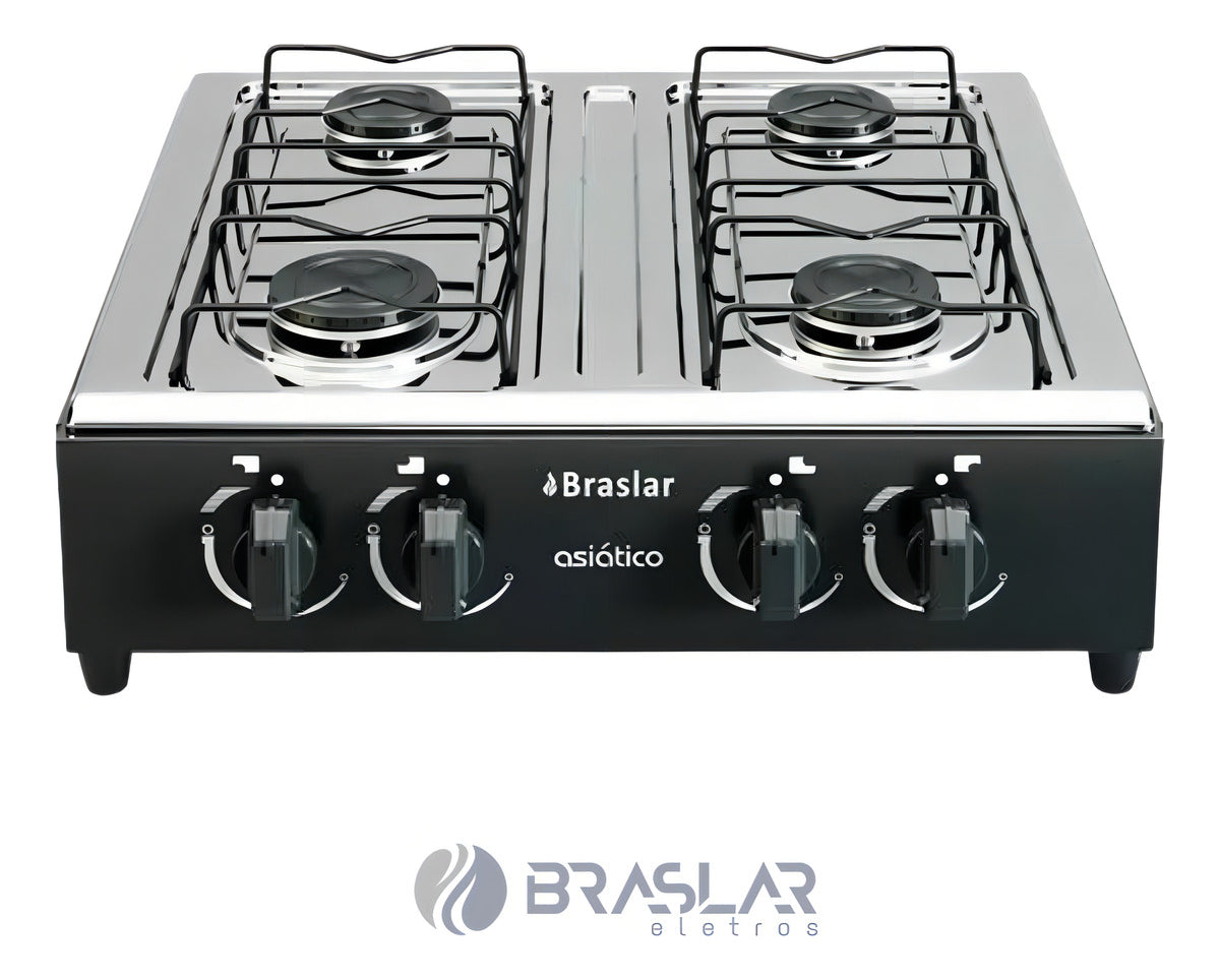 Fogão cooktop gás Braslar Asiático Jr 4 bocas branco