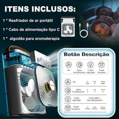 Mini Climatizador De Ar Com Reservatorio Para Agua Gelo Usb