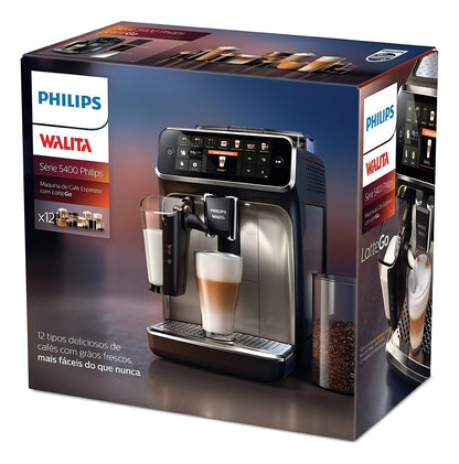 Maquina Expresso Cafeteira Philips Walita Automatica Com Moedor 12 Bebidas Touch Screen Lattego Elite 5441 Cor Preto 220v