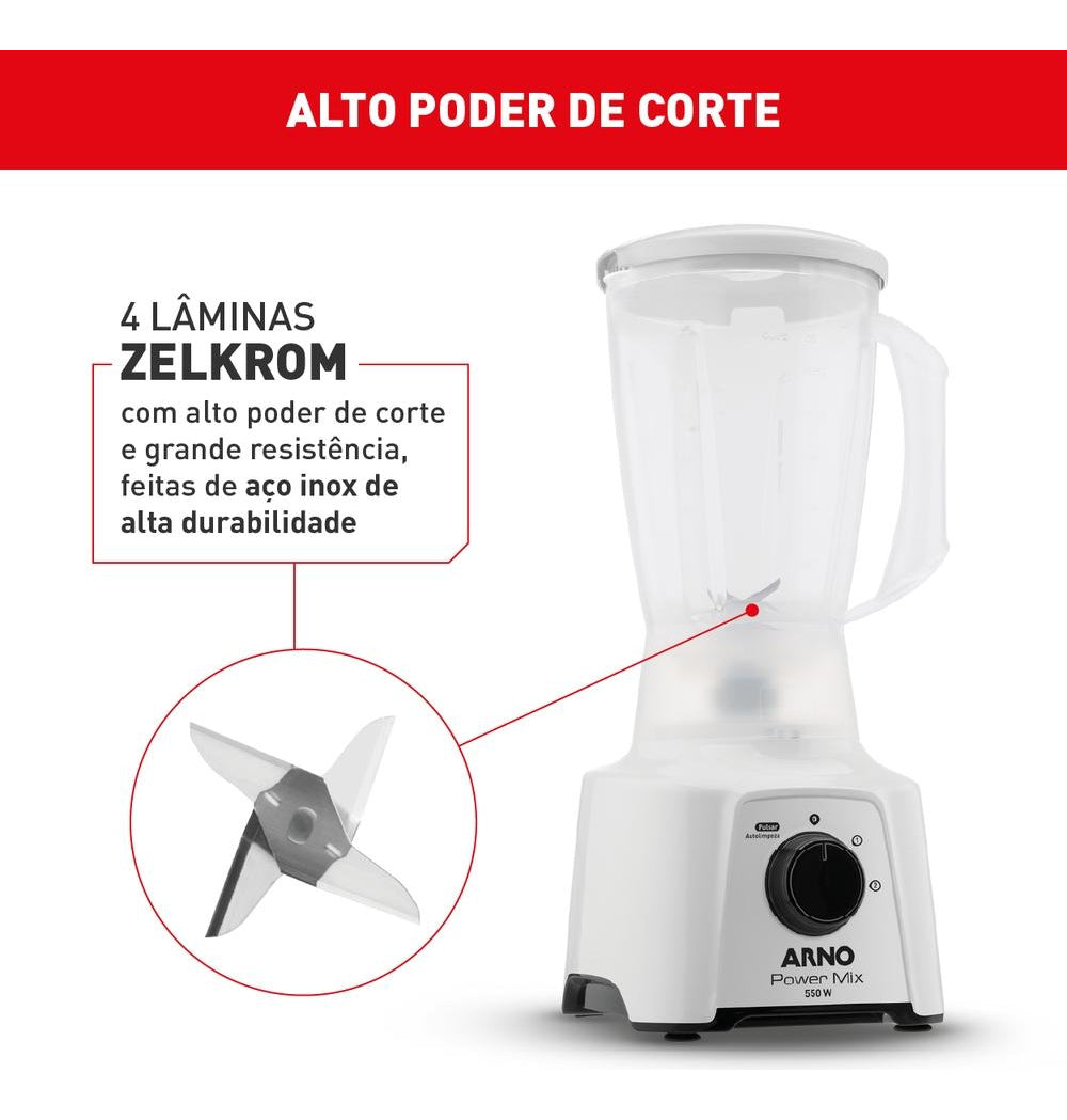 Liquidificador Power Mix Arno Lq12 Cor Branco 220V