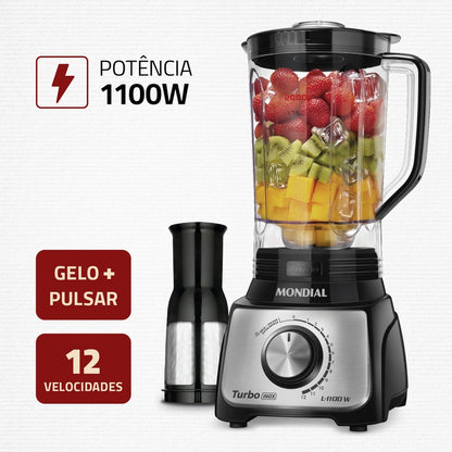 Liquidificador L-1100 Bi Turbo 3l Cor Preto E Inox 1100w Mondial 127V