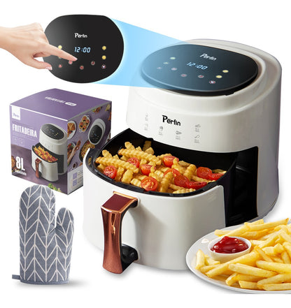 Fritadeira Sem Óleo Air Fryer Touch Digital  8l 1400w Branco