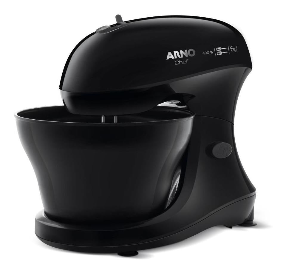 Batedeira Arno Chef 400w 5 Litros Preta Sm01 110V