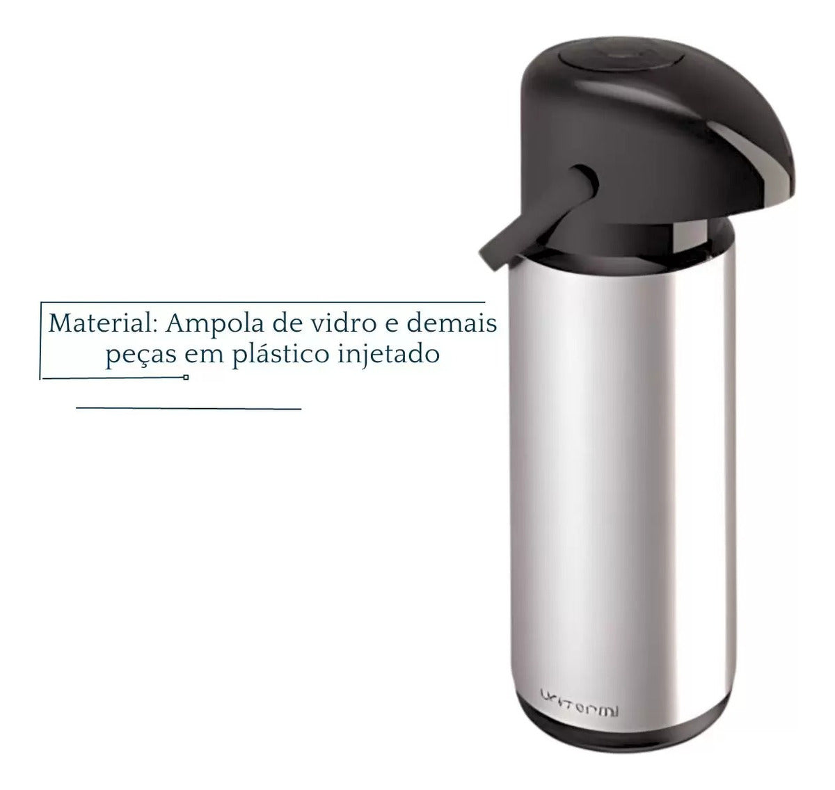 Kit 1 Chaleira Jarra Elétrica 1,8l + Garrafa Térmica Inox 1l