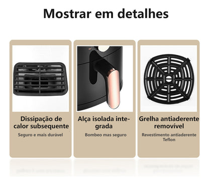 Fritadeira Elétrica Air Fryer Sem Óleo 4l 1100w  Preto