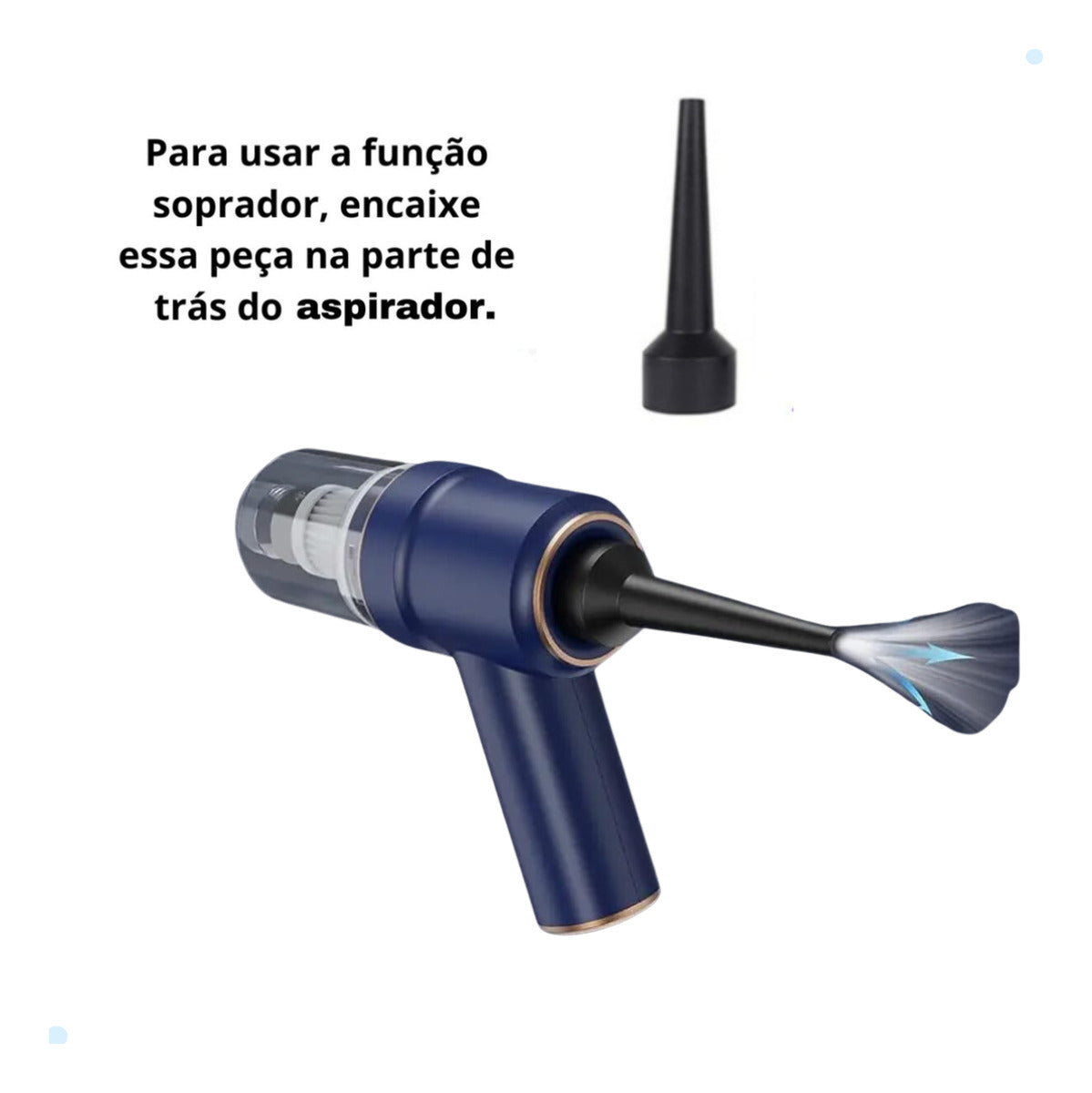 Aspirador De Pó Portátil Automotivo Recarregável 2 Em 1 Usb