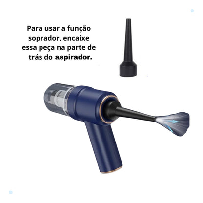 Aspirador De Pó Portátil Automotivo Recarregável 2 Em 1 Usb