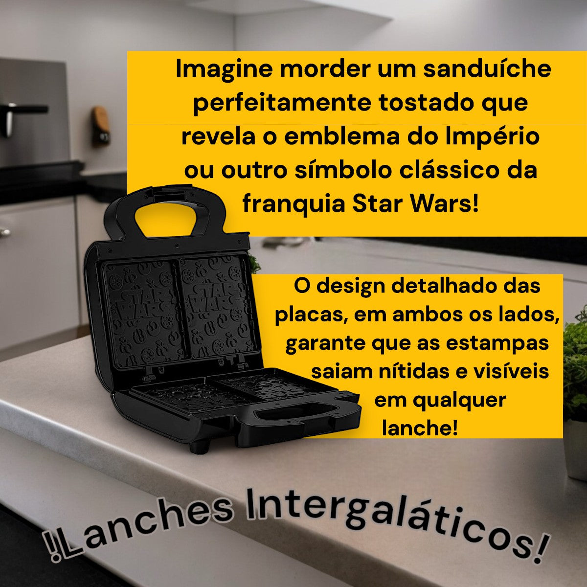 Sanduicheira Grill Disney Mallory Star Wars Empire Plates Cor Preto 220V