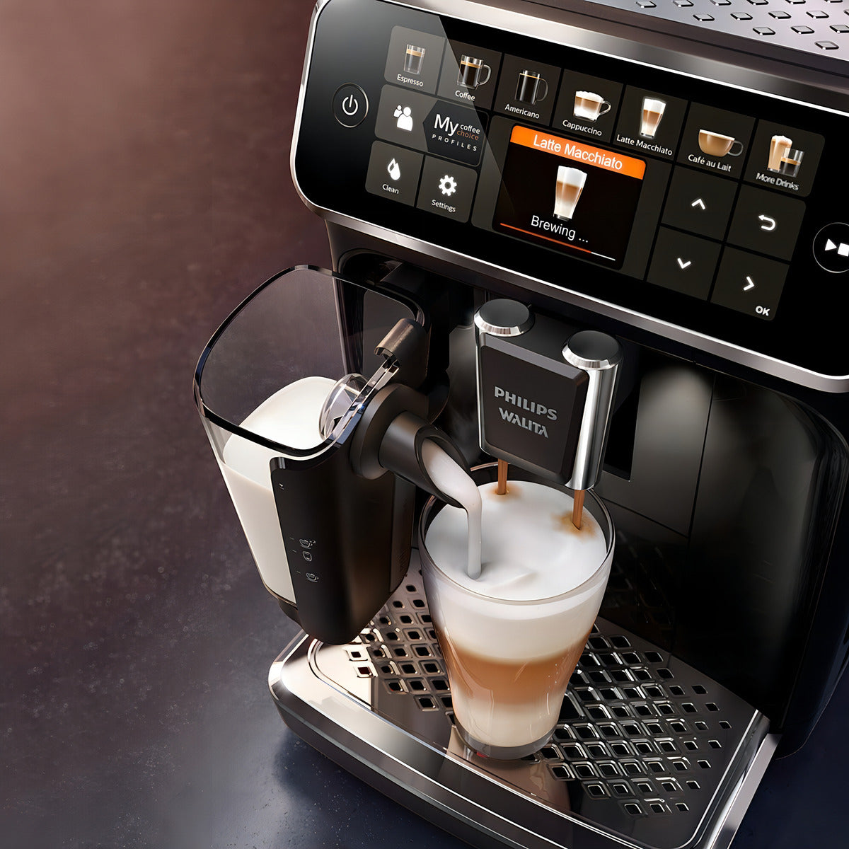 Maquina Expresso Cafeteira Philips Walita Automatica Com Moedor 12 Bebidas Touch Screen Lattego Elite 5441 Cor Preto 220v