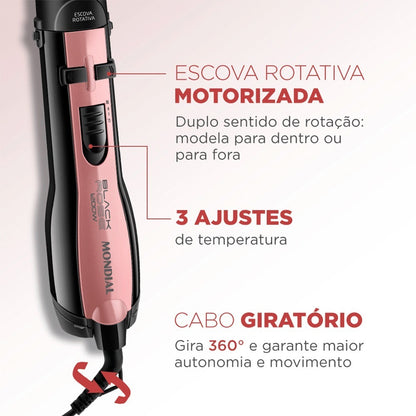 Escova Giratória Kit Profissional Alta Potência 127v Ou 220v