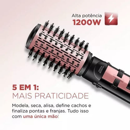 Escova Rotativa Seca Alisa E Modela Anti Frizz Profissional