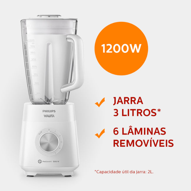 Liquidificador Série 5000 Philips Walita 1200w Ri2240 110v Cor Branco