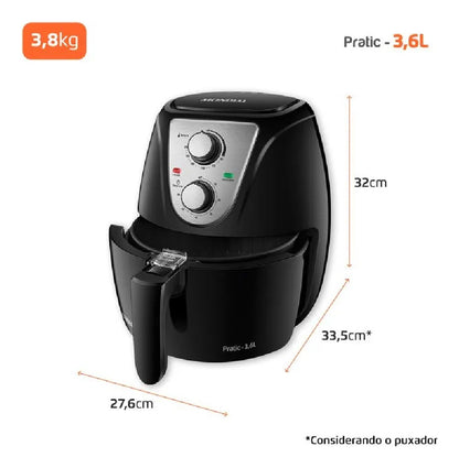 Fritadeira Airfryer Antiaderente S/ Óleo Mondial Pratic 3,6l