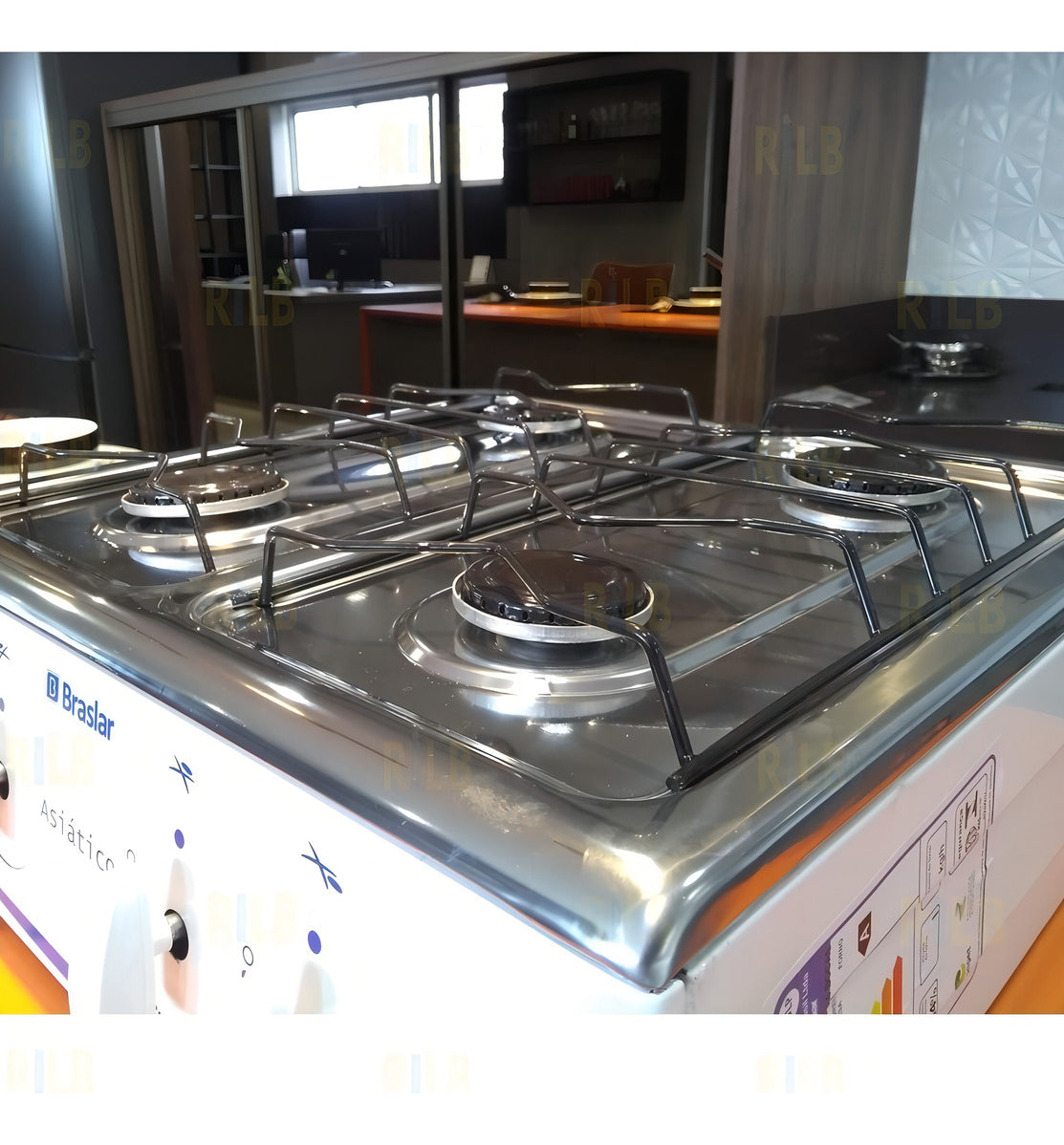 Fogão cooktop gás Braslar Asiático Jr 4 bocas branco