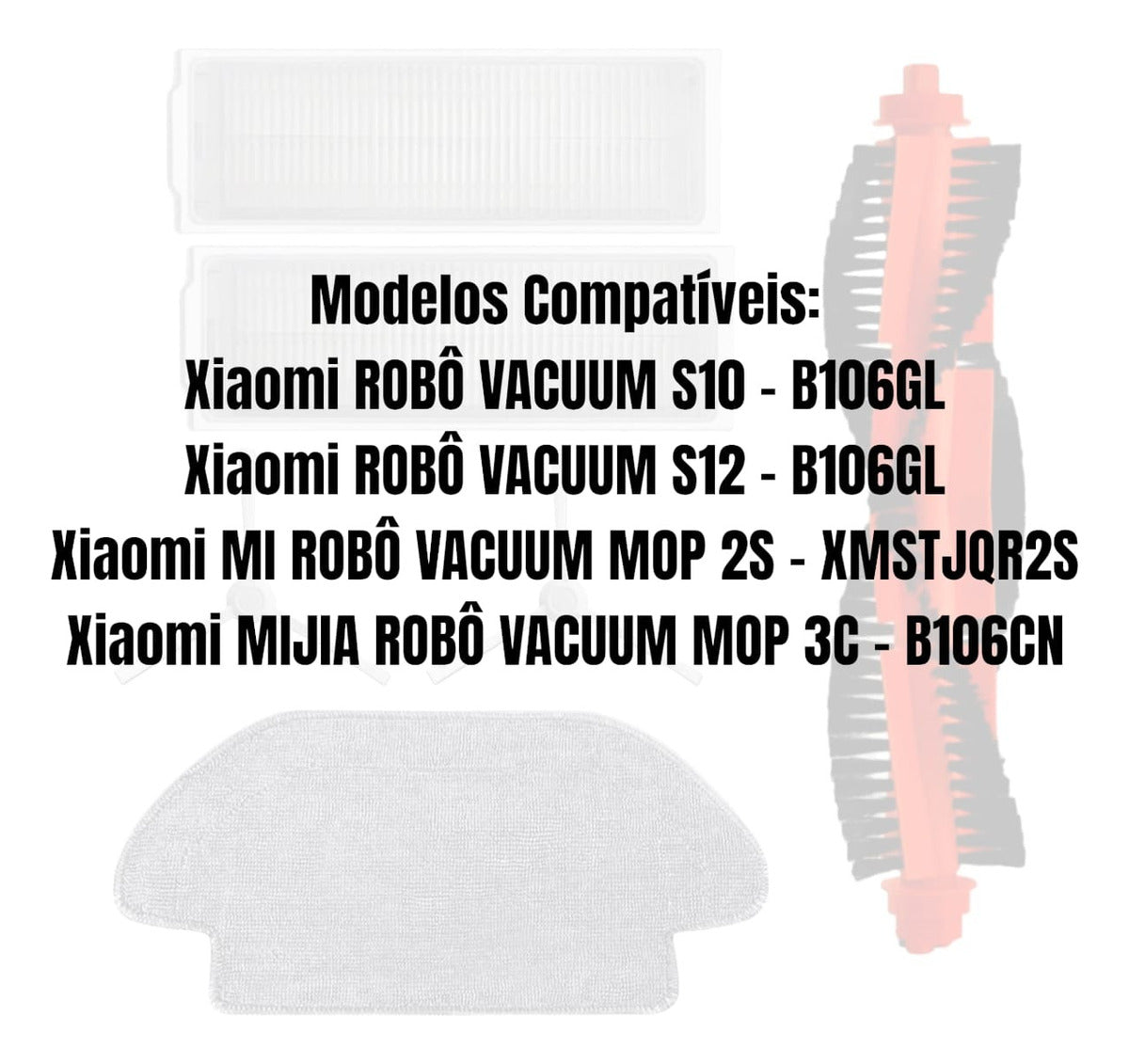 Kir Filtros Aspirador Robô Xiaomi Vacuum S10 S12 Mop 2s 3c