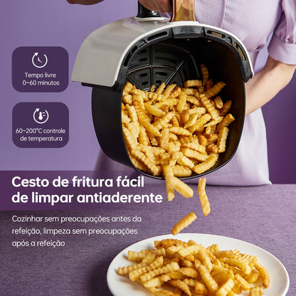 Fritadeira Sem Óleo Air Fryer Touch Digital  8l 1400w Branco