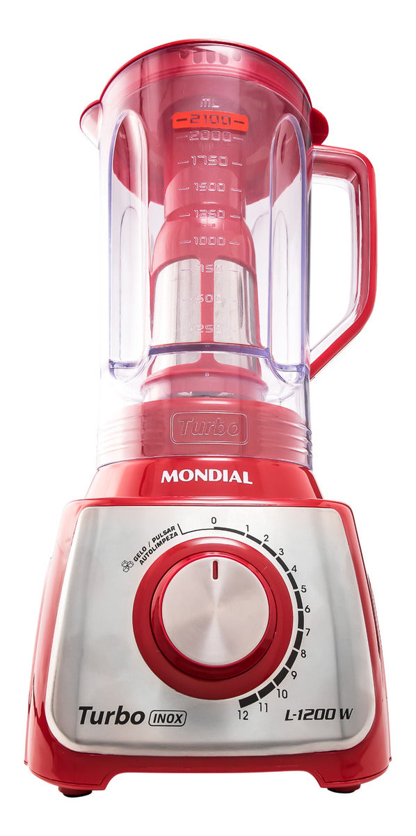 Liquidificador Turbo Inox L-1200 RI 1200W de Potência 6 Lâminas Mondial 127V